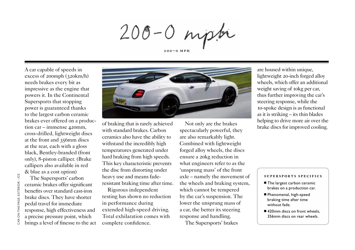 2012 Bentley Continental SS Super Sports Brochure Page 6